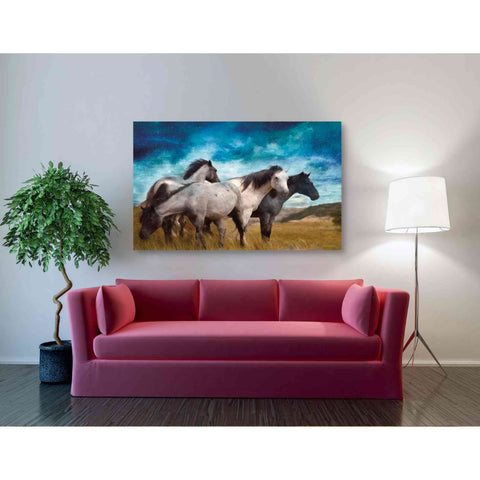 Image of 'Starry Night Horse Herd' by Bluebird Barn, Canvas Wall Art,54 x 40