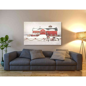 'Christmas Barn and Bike' by Lori Deiter, Canvas Wall Art,54 x 40