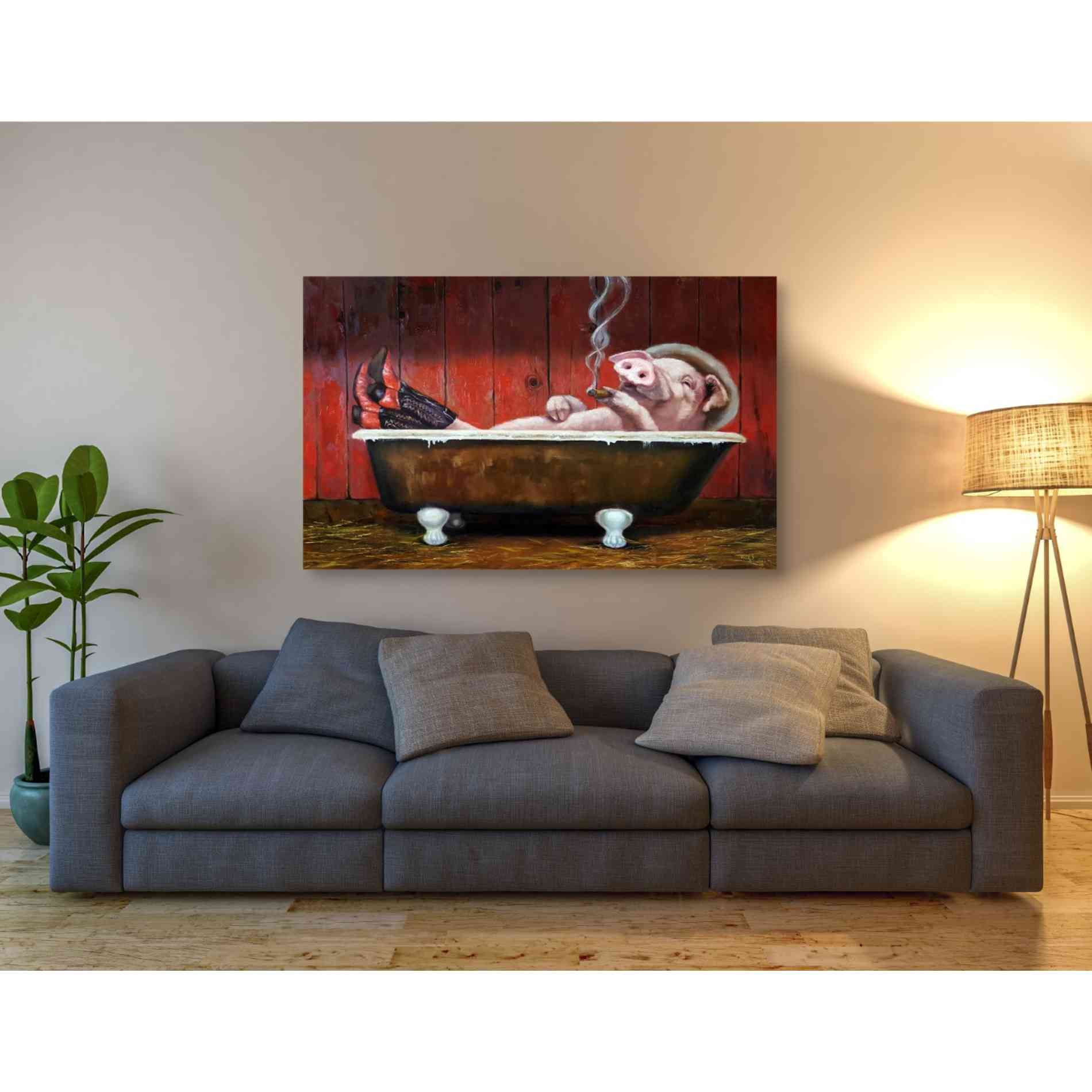 'Hog Heaven' by Lucia Heffernan, Canvas Wall Art,54 x 40