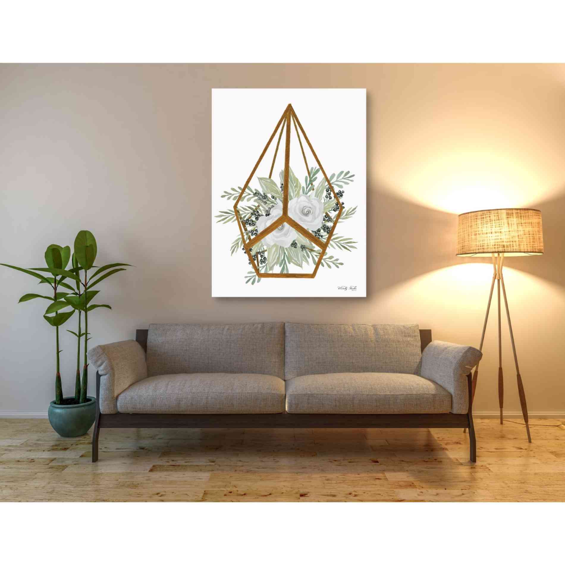 'Gold Geometric Diamond' by Cindy Jacobs, Giclee Canvas Wall Art