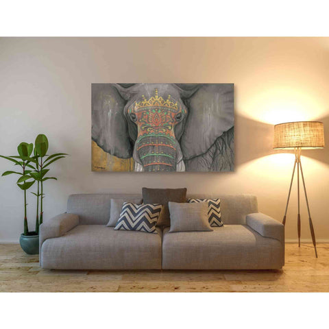 Image of 'Tattooed Elephant' by Britt Hallowell, Canvas Wall Art,54 x 40