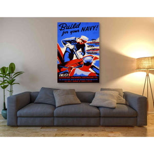 'Build For Your Navy!' Vintage Recruitment Giclee Canvas Wall Art