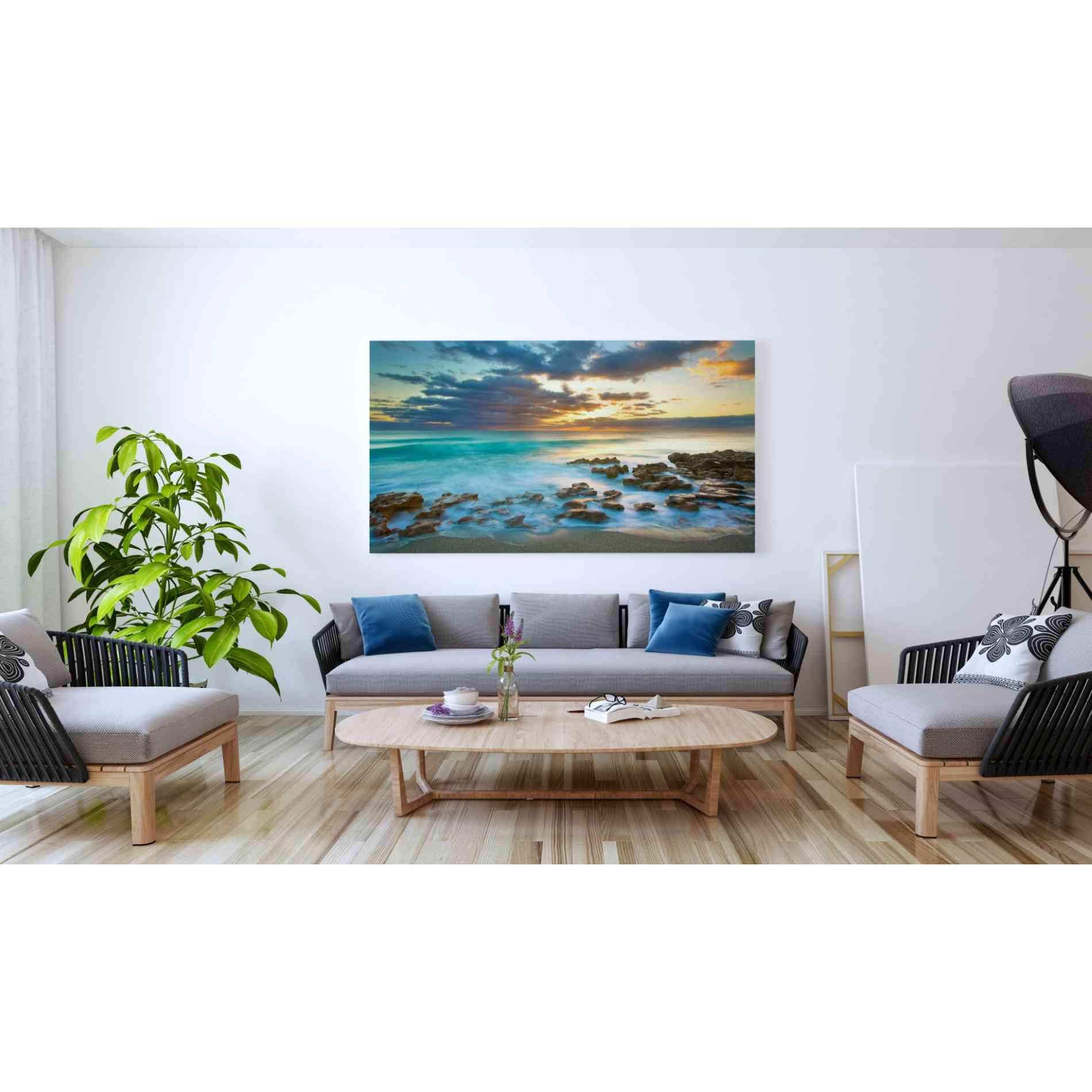 'Ocean Sunrise' by Patrick Zephyr, Canvas Wall Art,60 x 40