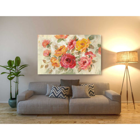 Image of "Brushy Roses" by Silvia Vassileva, Canvas Wall Art,60 x 40