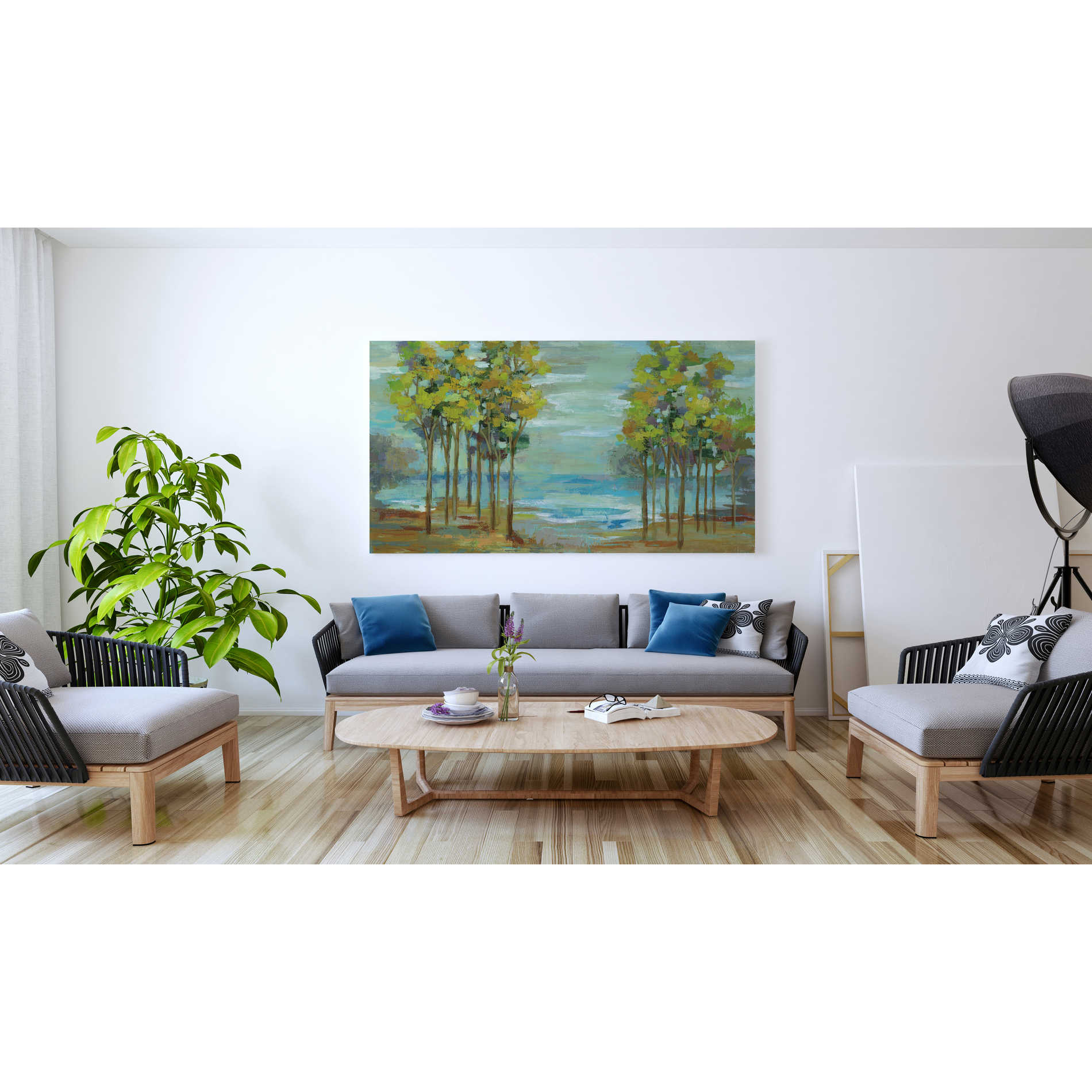 'Spring Trees' by Silvia Vassileva, Canvas Wall Art,60 x 40