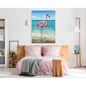 'Beach Walker Flamingo I' by Carolee Vitaletti, Giclee Canvas Wall Art