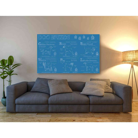Image of 'Dog Breeds Infograph' by Ethan Harper Canvas Wall Art,60 x 40