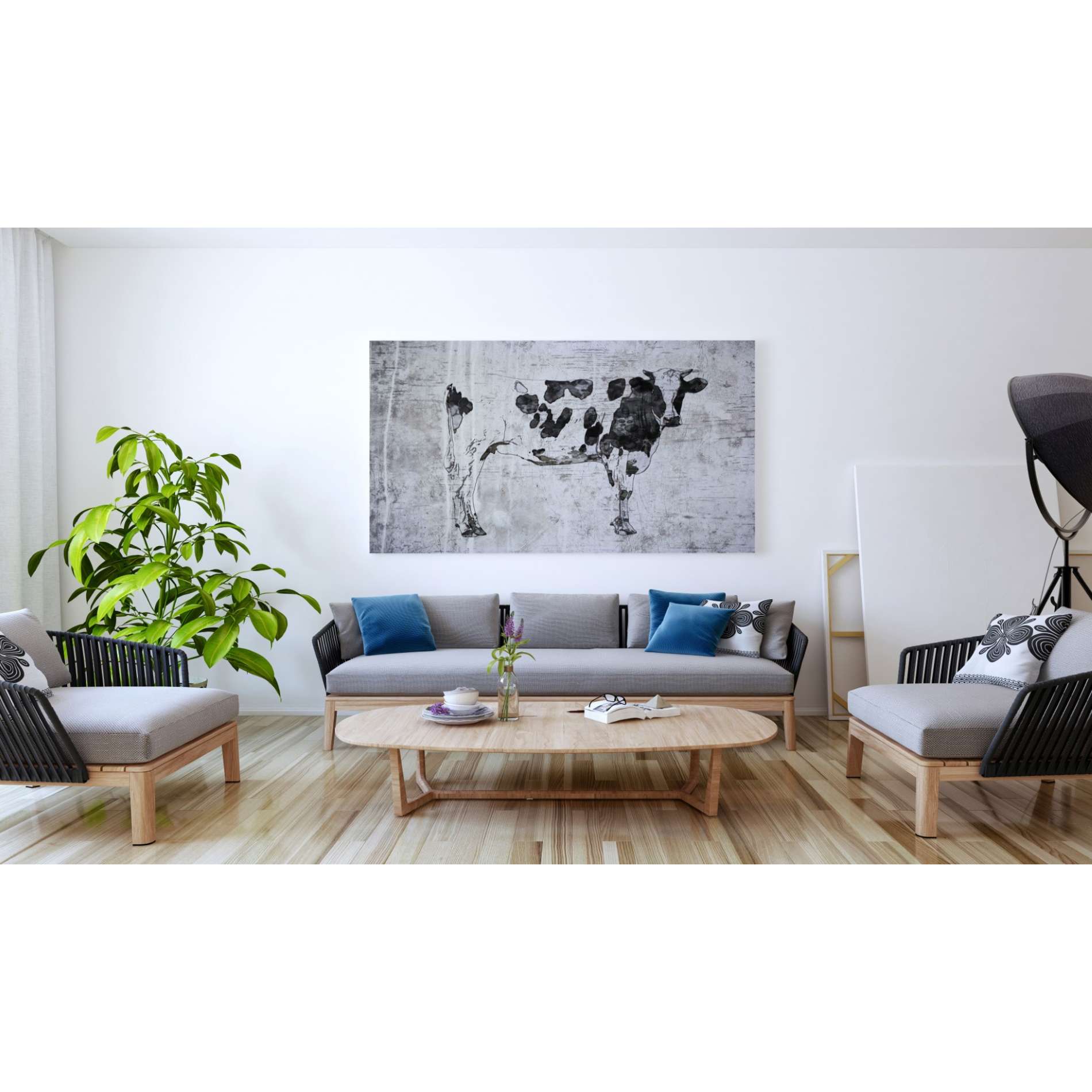 'Rustic Cow' by Irena Orlov, Canvas Wall Art,60 x 40