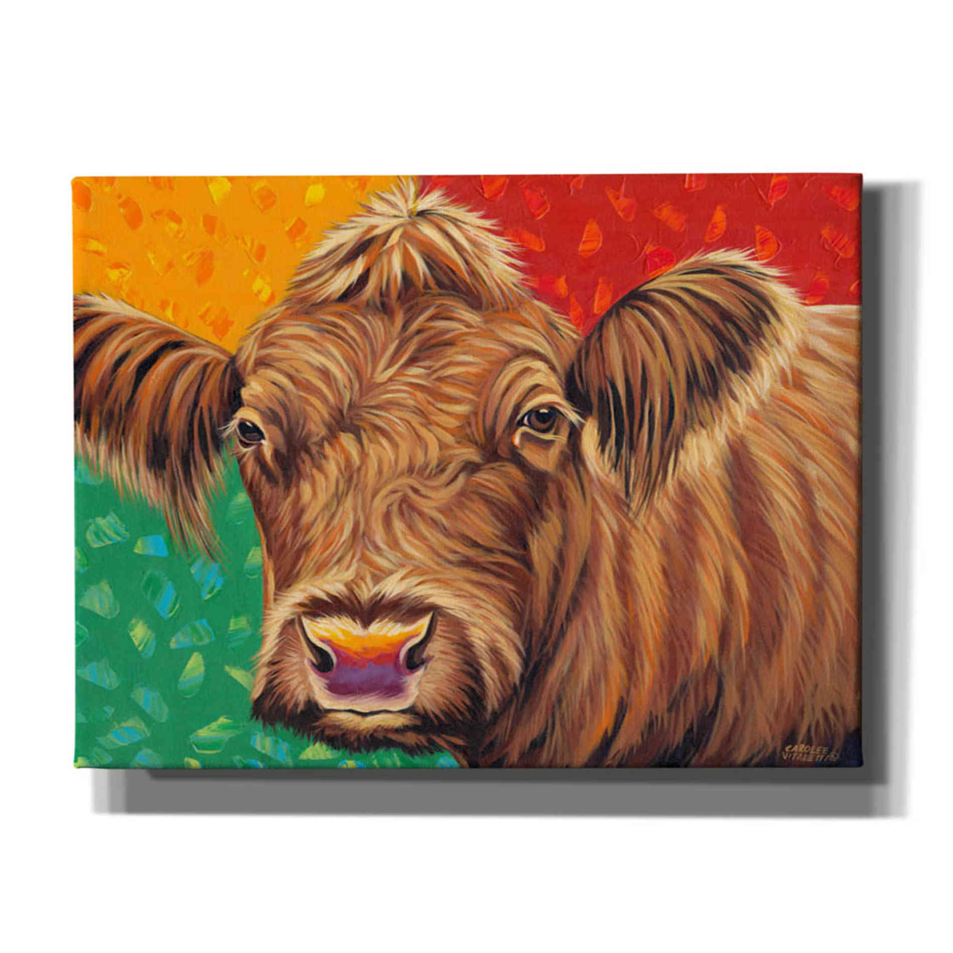 'Colorful Country Cows II' by Carolee Vitaletti, Giclee Canvas Wall Art