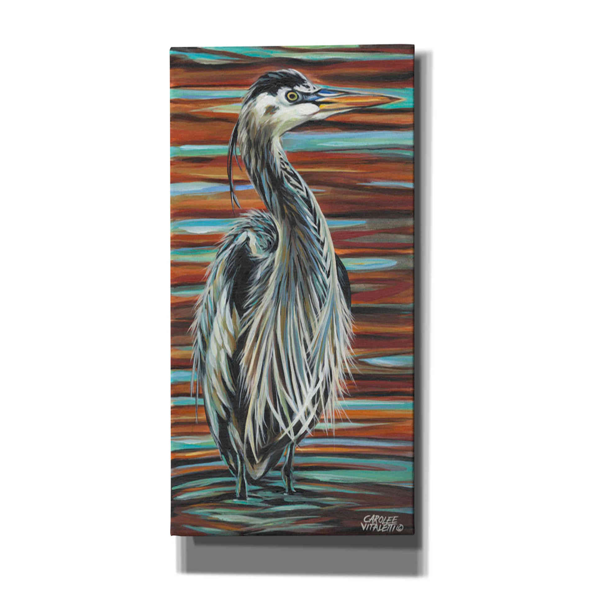 'Watchful Heron I' by Carolee Vitaletti, Giclee Canvas Wall Art