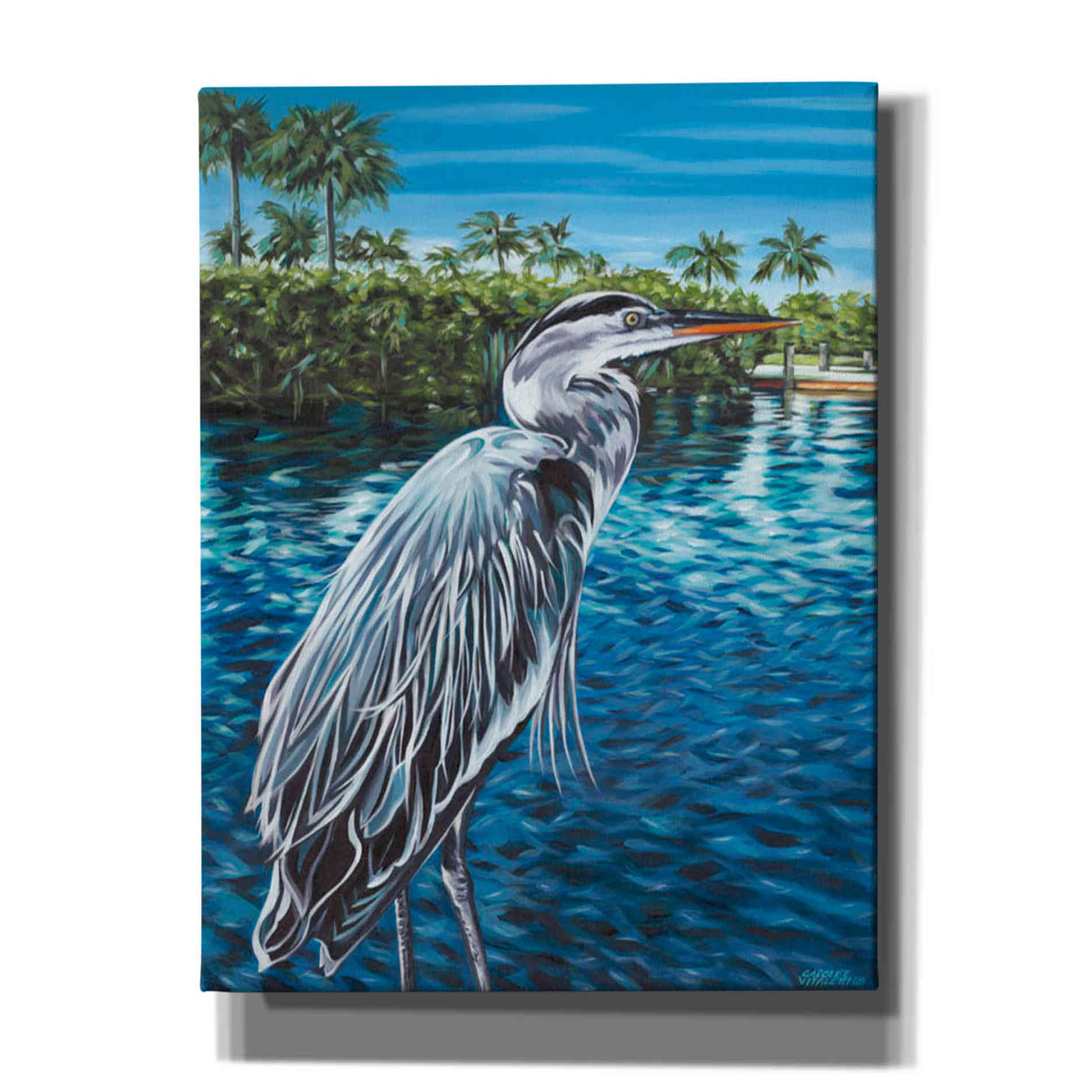 'Peaceful Heron I' by Carolee Vitaletti, Giclee Canvas Wall Art