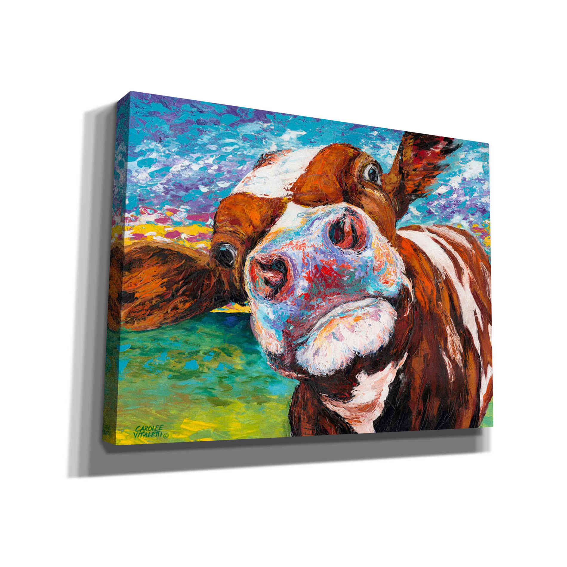 'Curious Cow I' by Carolee Vitaletti Giclee Canvas Wall Art