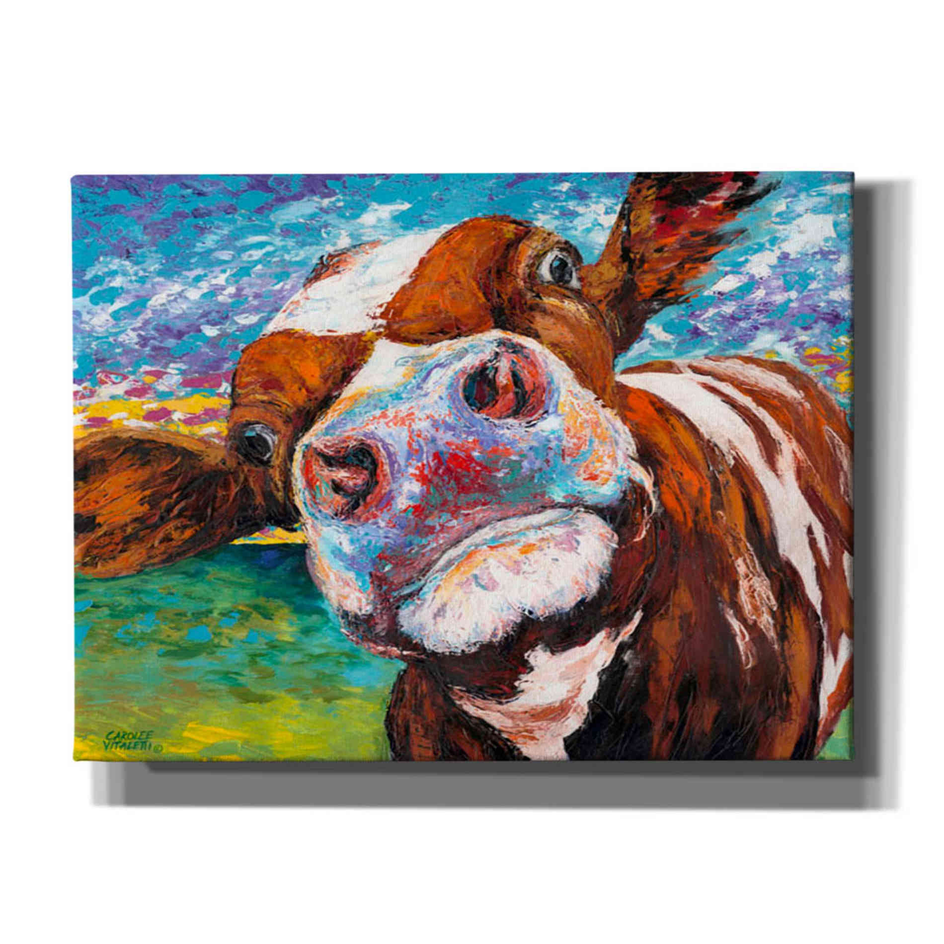 'Curious Cow I' by Carolee Vitaletti Giclee Canvas Wall Art