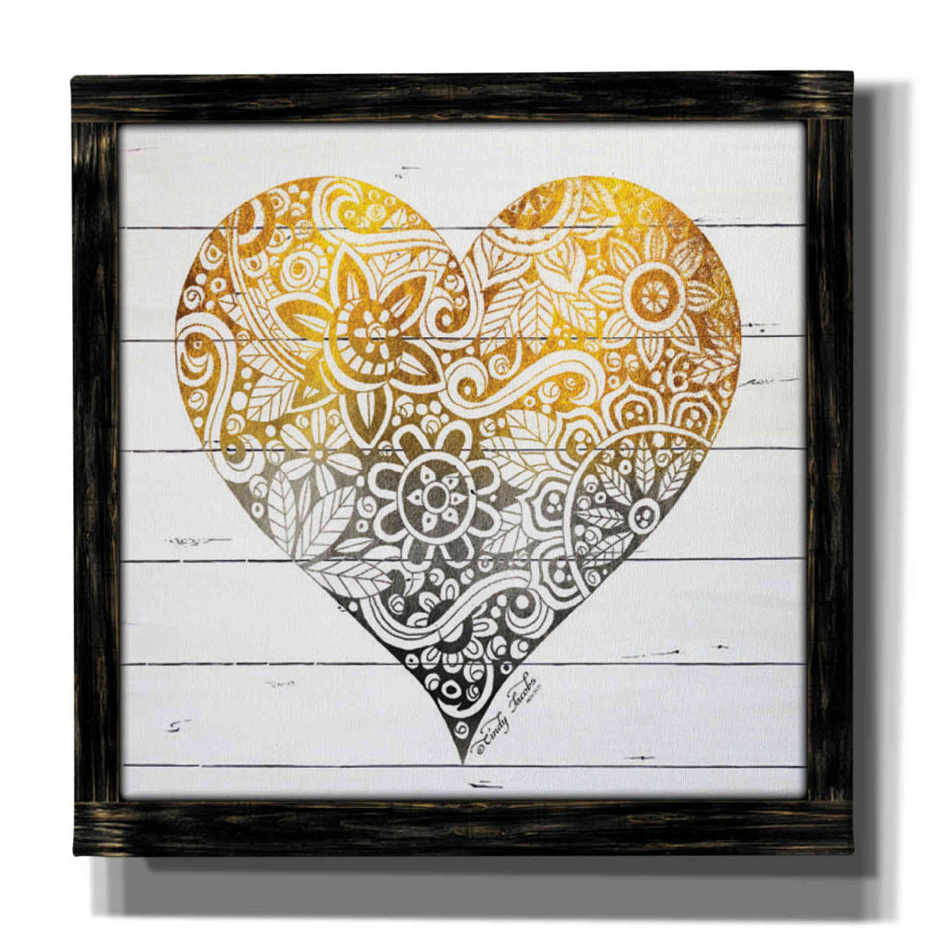 'Zen Season's Greeting Heart' by Cindy Jacobs, Canvas Wall Art,Size 1 Square