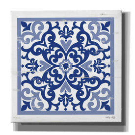'Blue Tile VI' by Cindy Jacobs, Canvas Wall Art,Size 1 Square