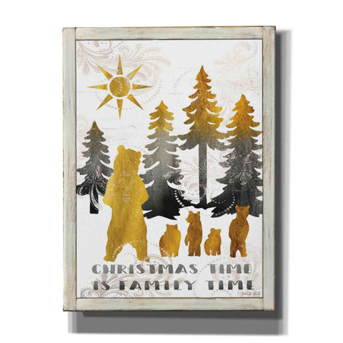 Image of 'Christmas Time is Family Time Bear Family' by Cindy Jacobs, Canvas Wall Art,Size B Portrait