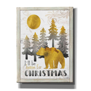 'Merry Christmas and Happy New Year Bear Family' by Cindy Jacobs, Canvas Wall Art,Size B Portrait