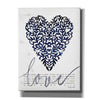 'Love Never Fails in Navy' by Cindy Jacobs, Canvas Wall Art,Size B Portrait