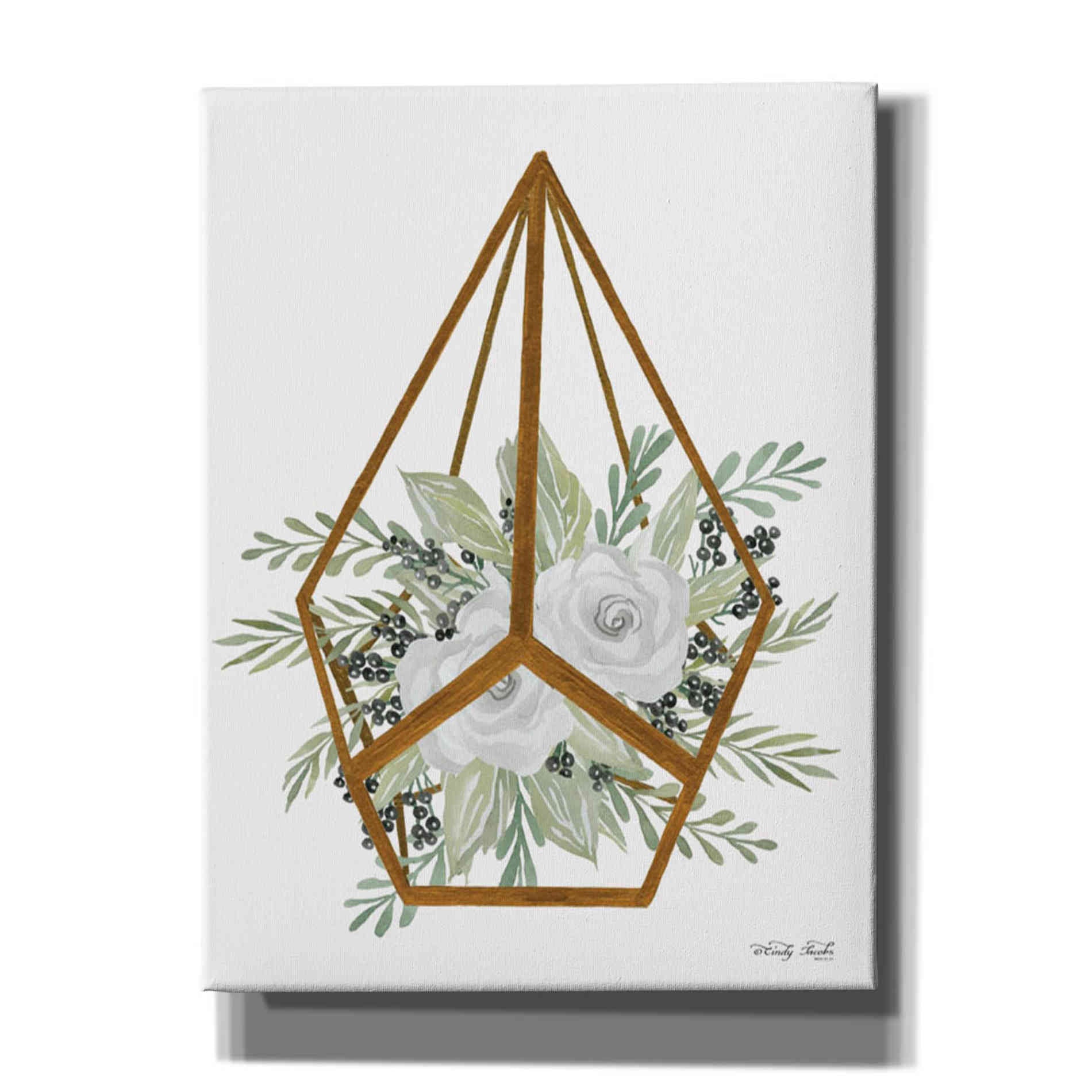 'Gold Geometric Diamond' by Cindy Jacobs, Canvas Wall Art,Size B Portrait