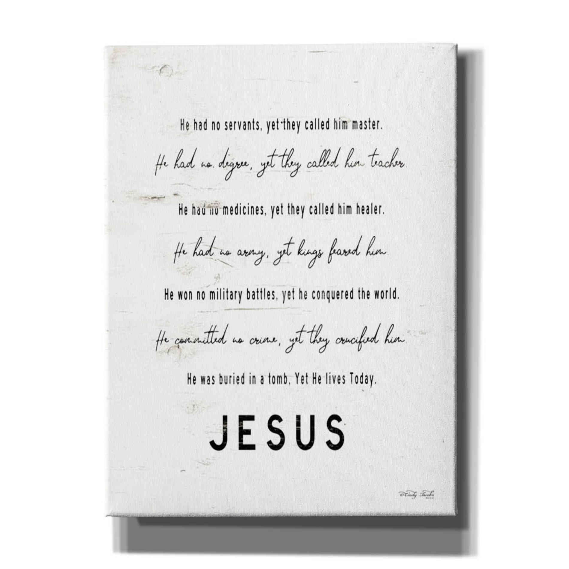 'Jesus' by Cindy Jacobs, Canvas Wall Art,Size B Portrait
