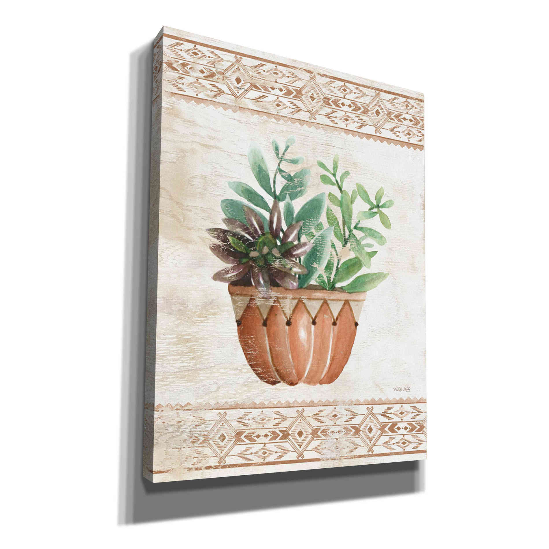 'Southwest Terracotta Succulents I' by Cindy Jacobs, Canvas Wall Art,Size B Portrait