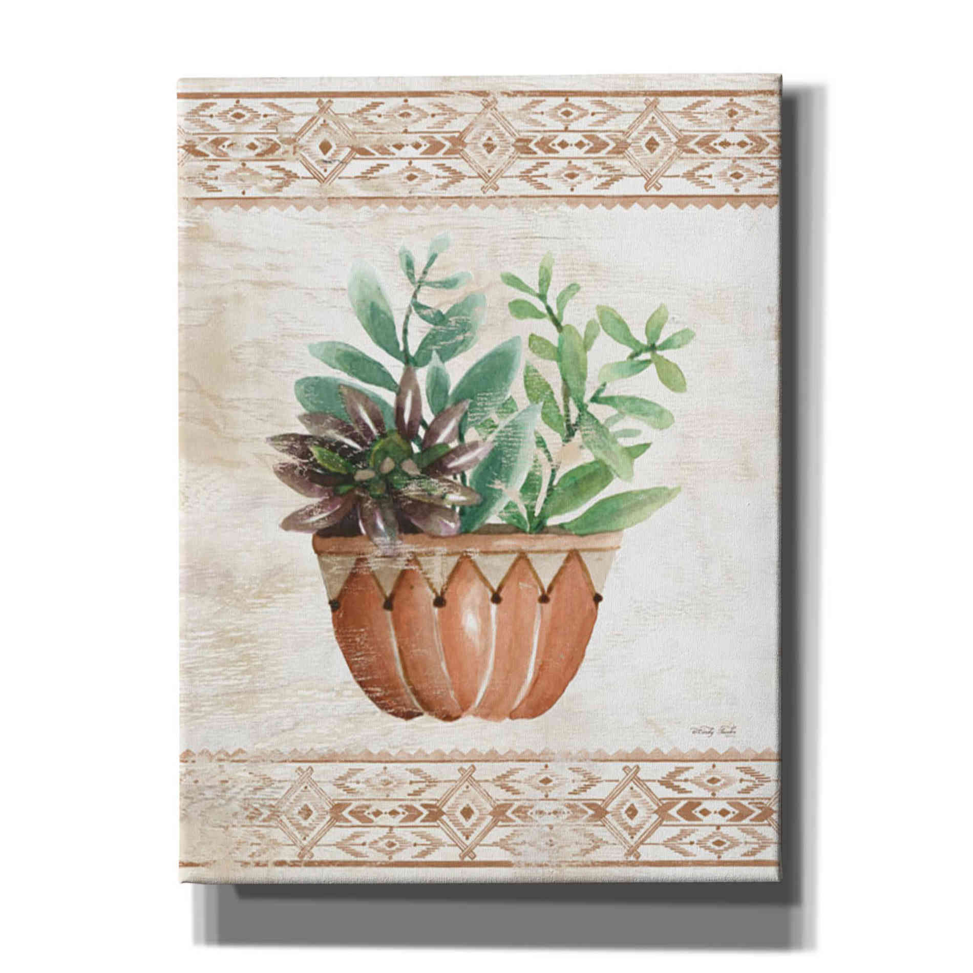 'Southwest Terracotta Succulents I' by Cindy Jacobs, Canvas Wall Art,Size B Portrait