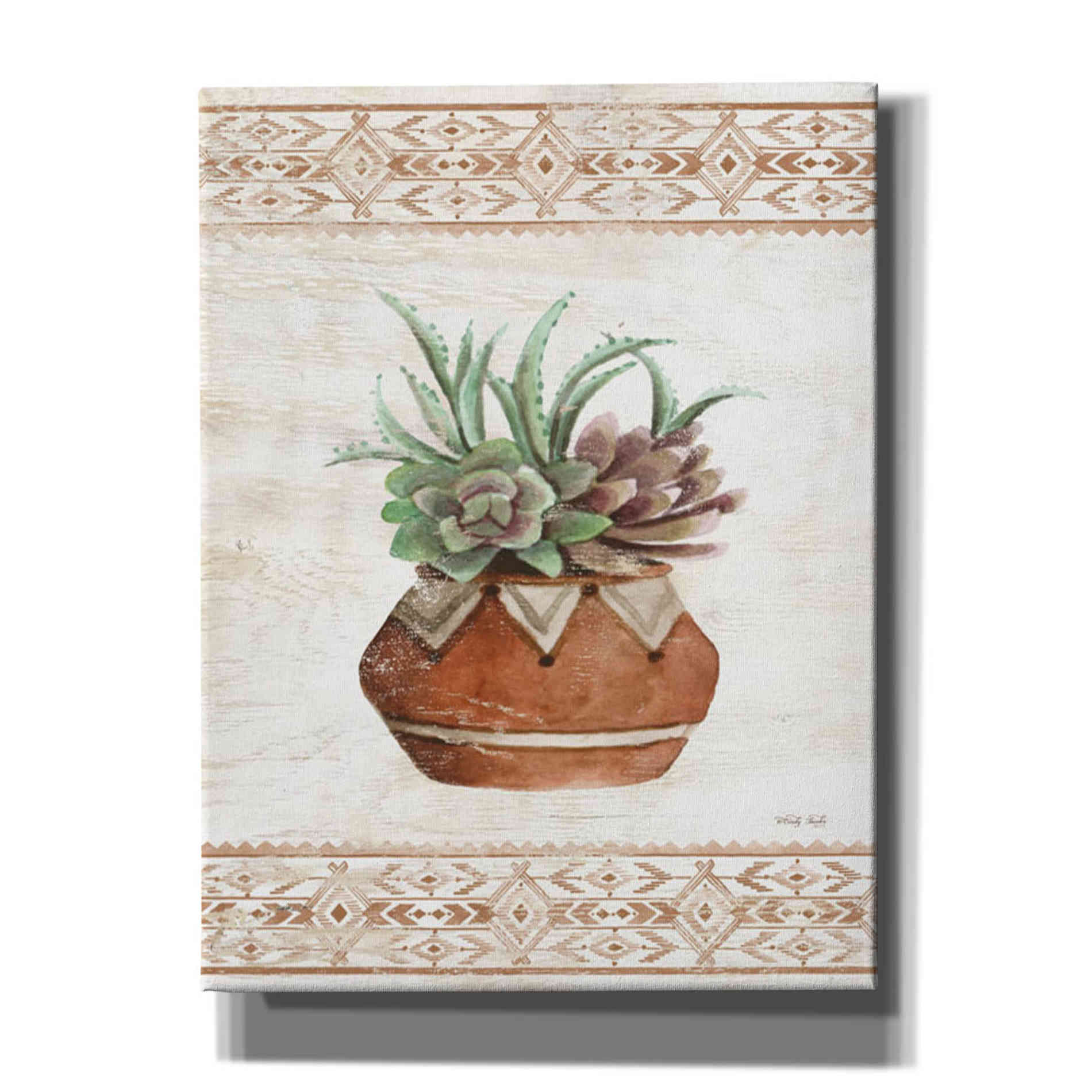 'Southwest Terracotta Succulents II' by Cindy Jacobs, Canvas Wall Art,Size B Portrait