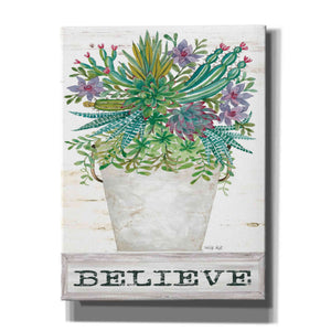 'Believe Succulents' by Cindy Jacobs, Canvas Wall Art,Size B Portrait