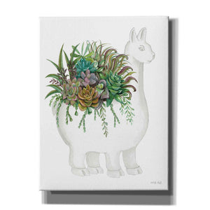 'Proud Llama Pot I' by Cindy Jacobs, Canvas Wall Art,Size B Portrait