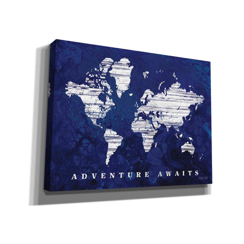 Image of 'Adventure Awaits Map' by Cindy Jacobs, Canvas Wall Art,Size B Landscape