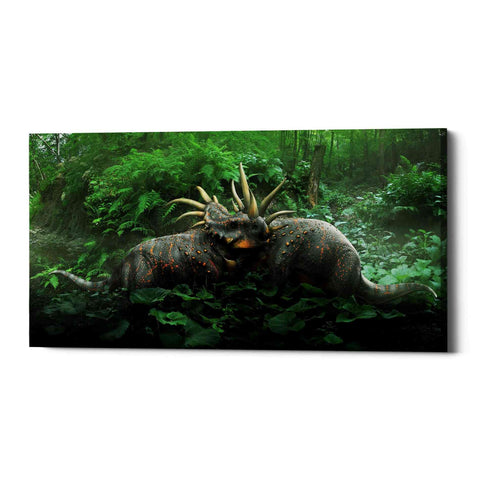 Image of 'Dueling Styracosaurus' Canvas Wall Art