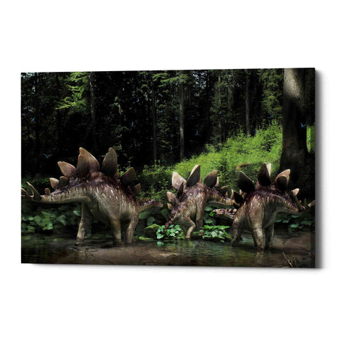 Image of 'Stegosaurus Family' Canvas Wall Art