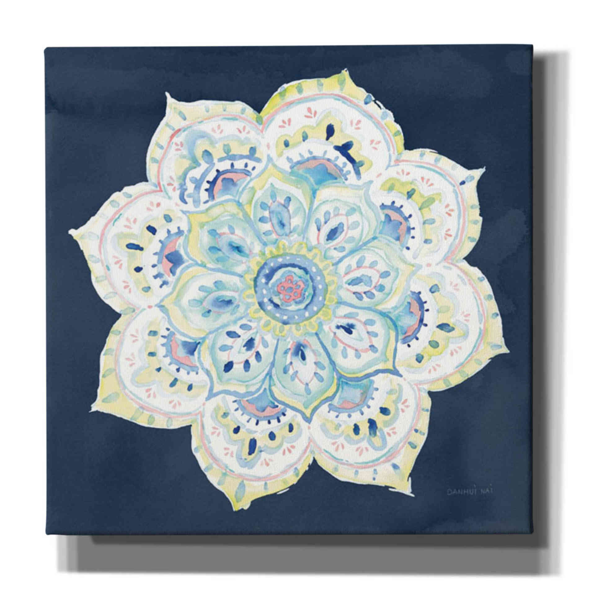 'Jaipur VI Navy' by Danhui Nai, Canvas Wall Art,Size 1 Sqaure