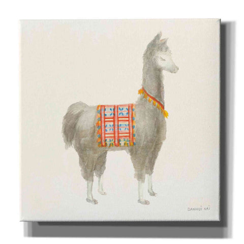 Image of 'Festive Llama I' by Danhui Nai, Canvas Wall Art,Size 1 Sqaure