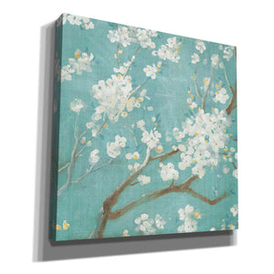 'White Cherry Blossom I on Blue' by Danhui Nai, Canvas Wall Art