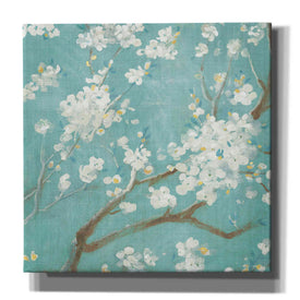 'White Cherry Blossom I on Blue' by Danhui Nai, Canvas Wall Art