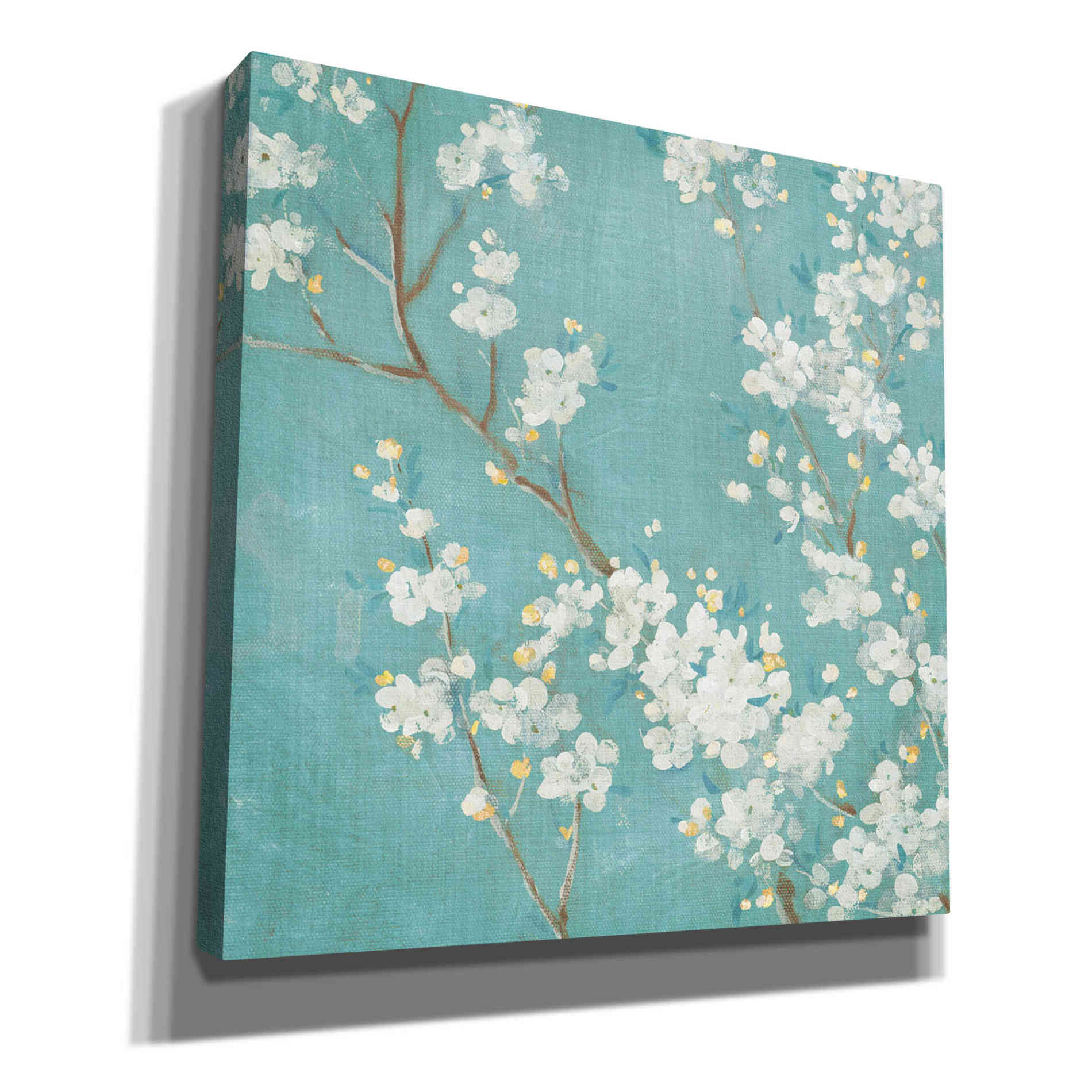 'White Cherry Blossom II on Blue' by Danhui Nai, Canvas Wall Art