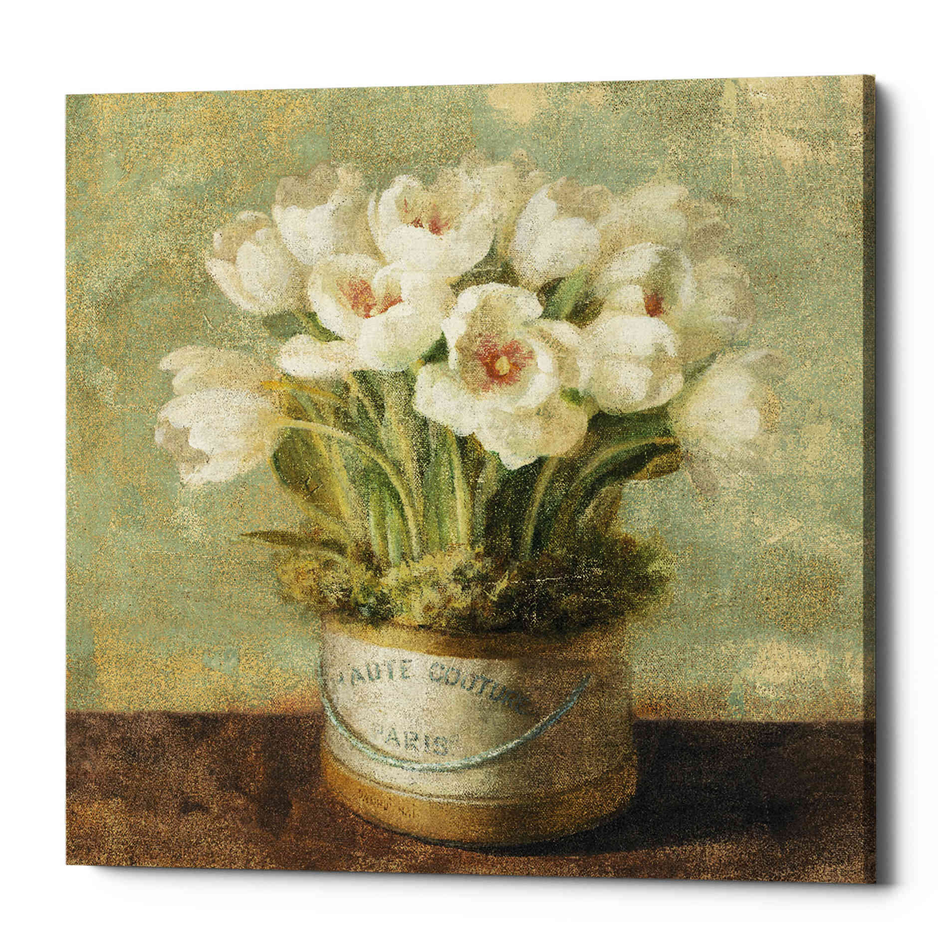 'Hatbox Tulips' by Danhui Nai, Canvas Wall Art