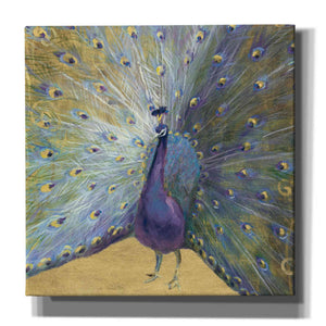 'Purple And Gold Peacock' by Danhui Nai, Canvas Wall Art