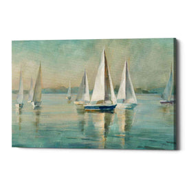 'Sailboats At Sunrise' by Danhui Nai, Canvas Wall Art