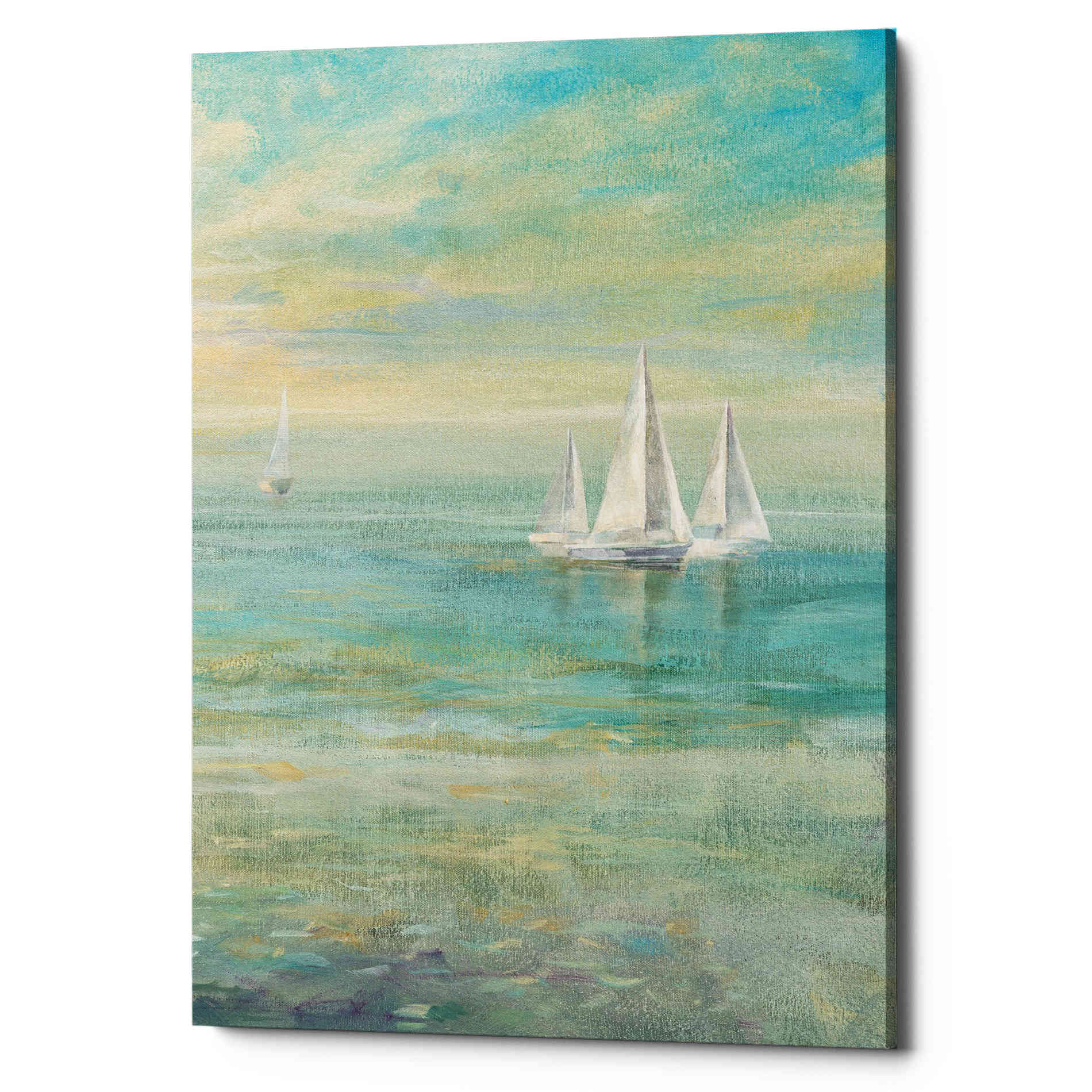 'Sunrise Sailboats II' by Danhui Nai, Canvas Wall Art