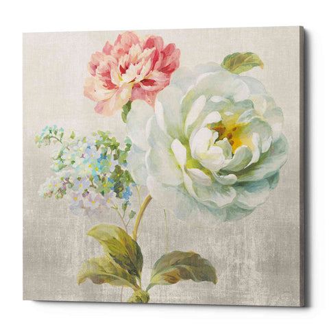 Image of 'Textile Floral Square I No Lace' by Danhui Nai, Canvas Wall Art