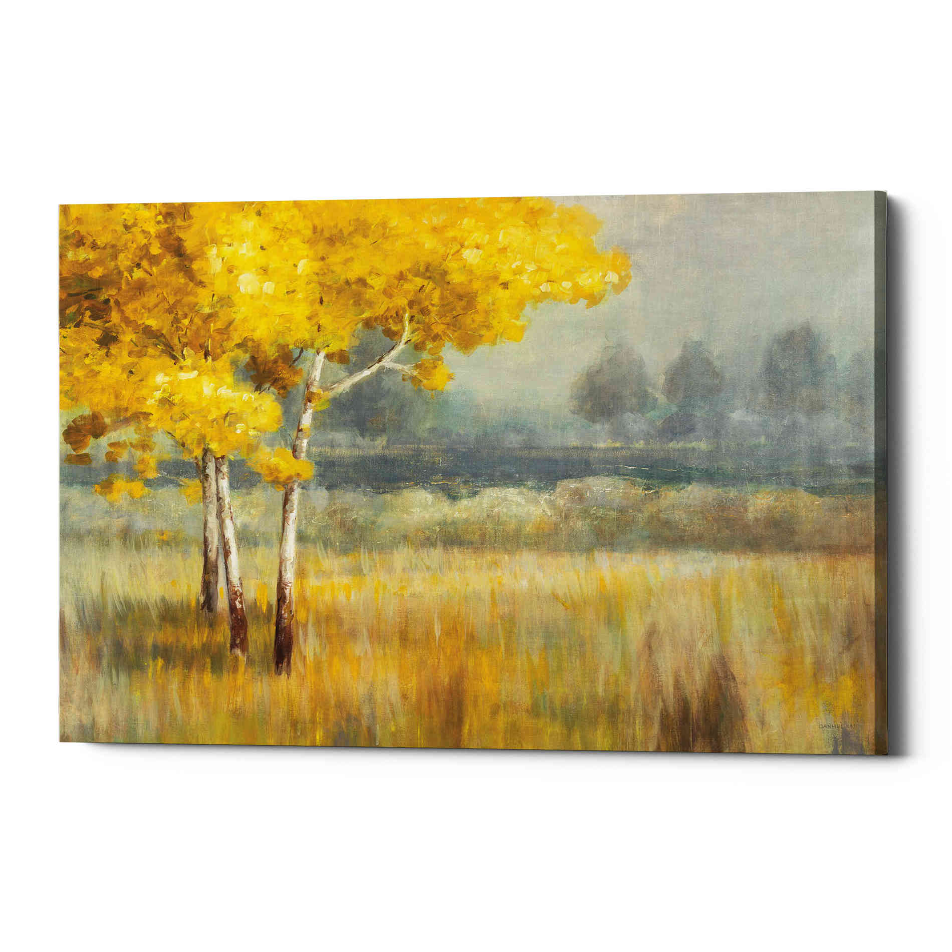 'Yellow Landscape' by Danhui Nai, Canvas Wall Art