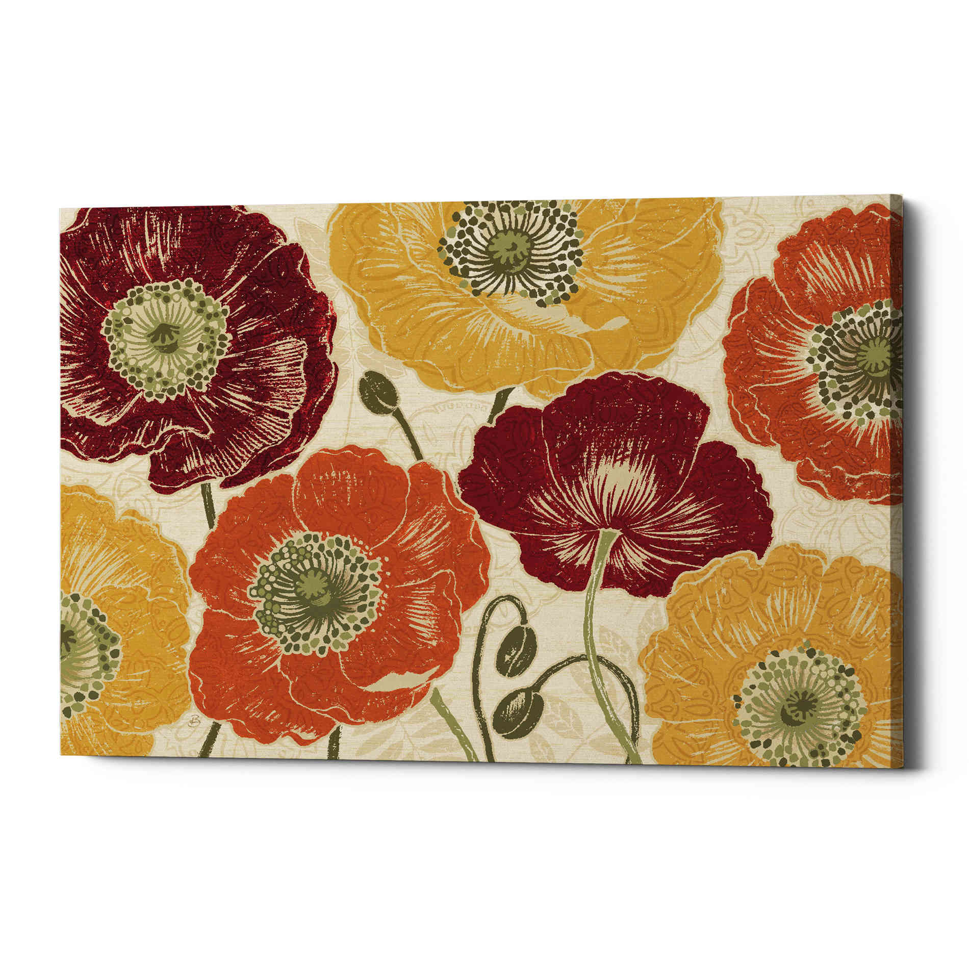 'A Poppys Touch I Spice' by Daphne Brissonet, Canvas Wall Art