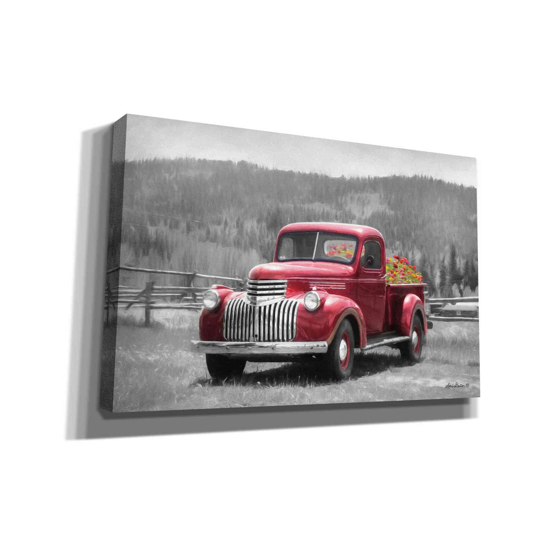 'American Made with Flowers' by Lori Deiter, Canvas Wall Art,Size A Landscape