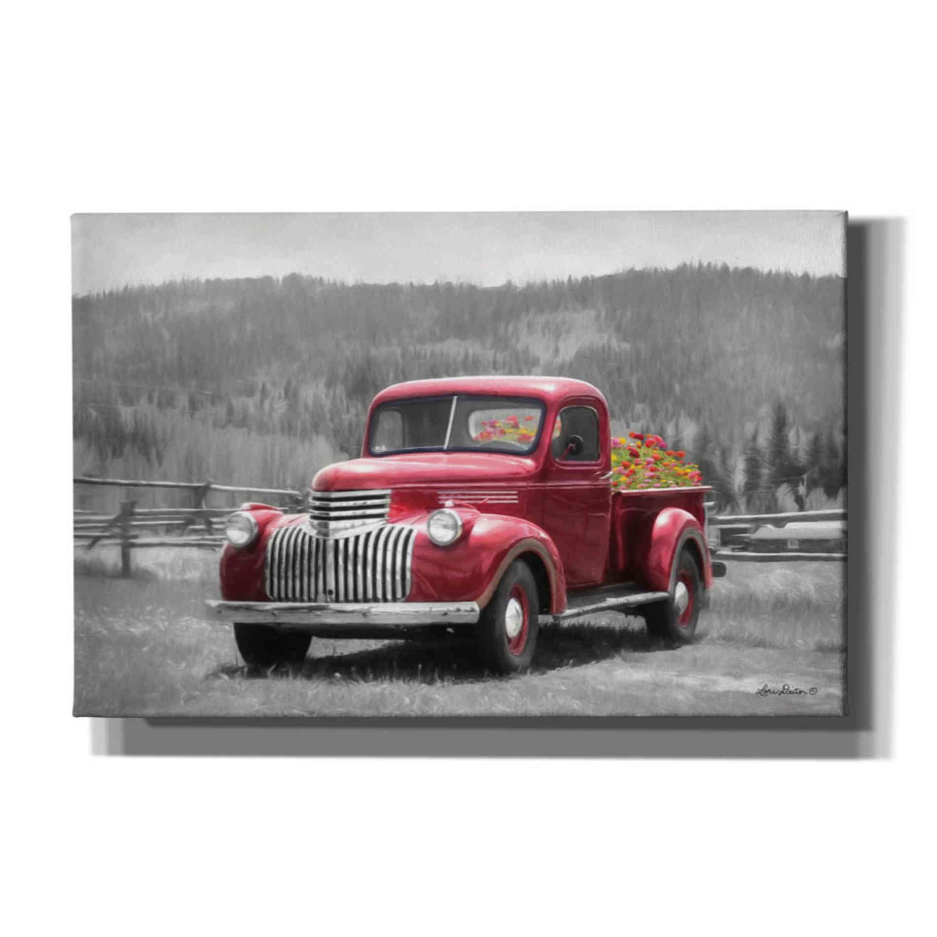 'American Made with Flowers' by Lori Deiter, Canvas Wall Art,Size A Landscape