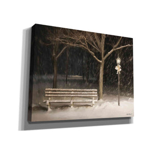 'Snowy Bench' by Lori Deiter, Canvas Wall Art,Size B Landscape