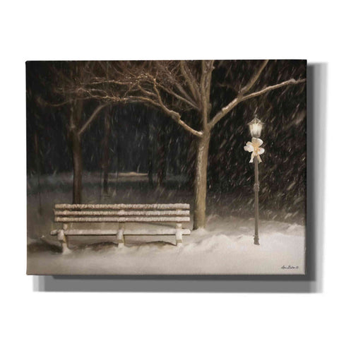 Image of 'Snowy Bench' by Lori Deiter, Canvas Wall Art,Size B Landscape