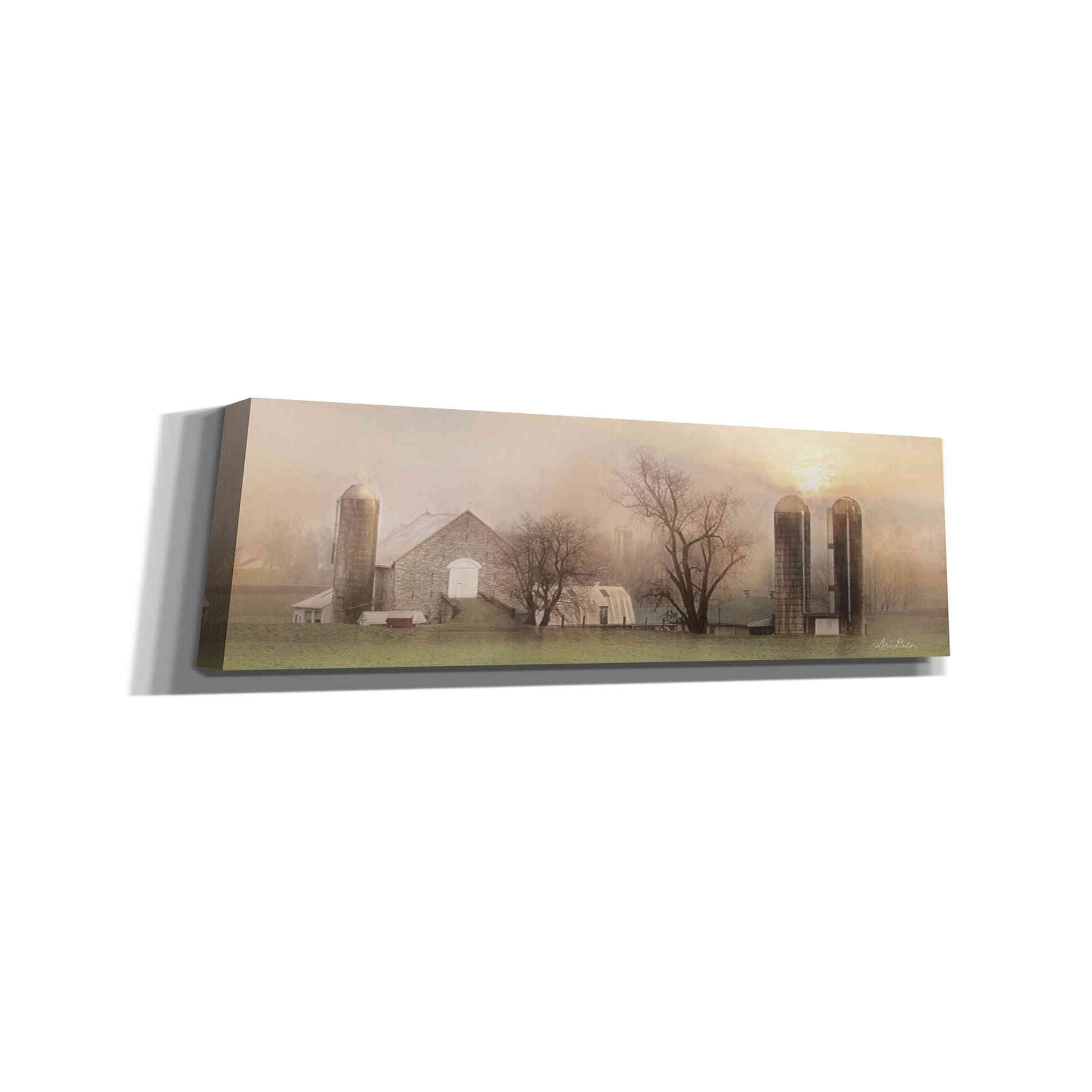 'Old Stone Barn' by Lori Deiter, Canvas Wall Art,Size 3 Landscape