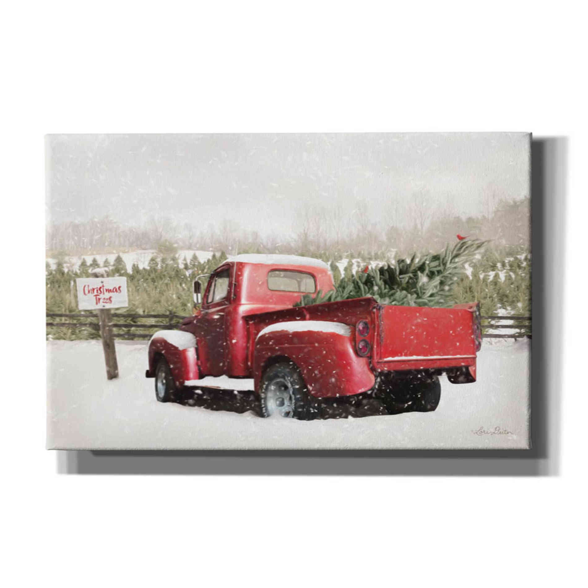 'Christmas Tree Pick' by Lori Deiter, Canvas Wall Art,Size A Landscape